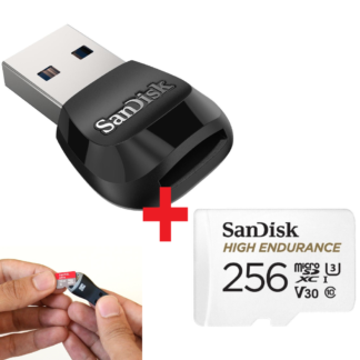 BUNDLE SanDisk MobileMate microSD Card-Reader/Writer mit SanDisk High Endurance microSD-Card 256 GB