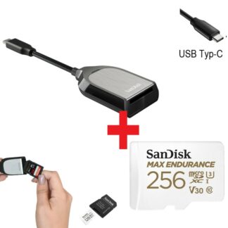 BUNDLE SanDisk Extreme Pro Typ-C (micro)SD Card-Reader/Writer mit SanDisk Max Endurance microSD 256 GB