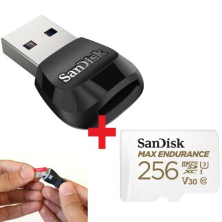 BUNDLE SanDisk MobileMate microSD Card-Reader/Writer mit SanDisk Max Endurance microSD-Card 256 GB
